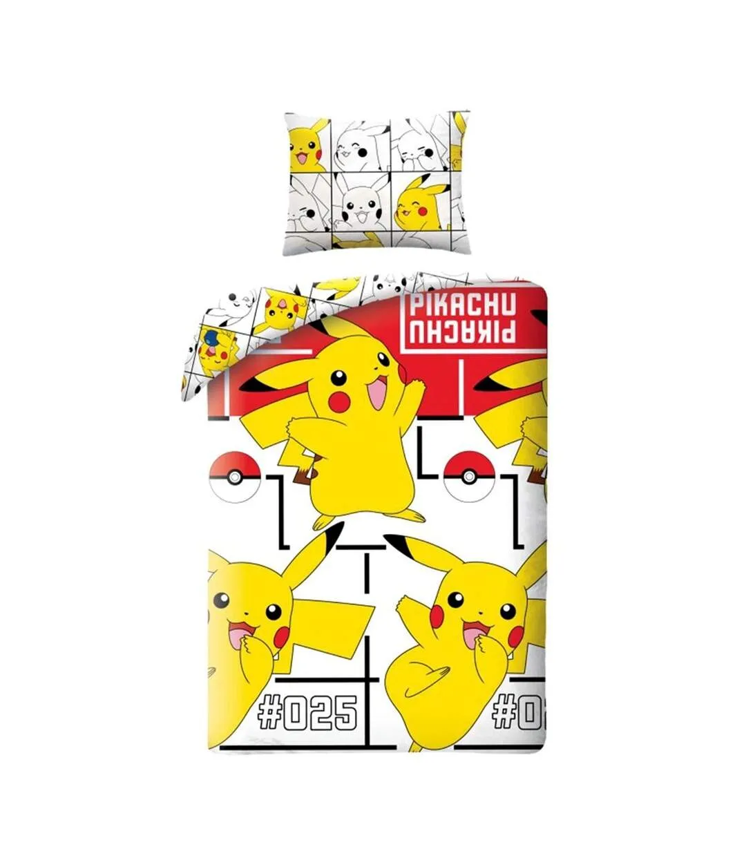 025 cotton pikachu duvet cover set white/red/yellow Pokemon