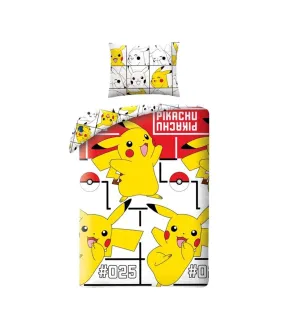 025 cotton pikachu duvet cover set white/red/yellow Pokemon