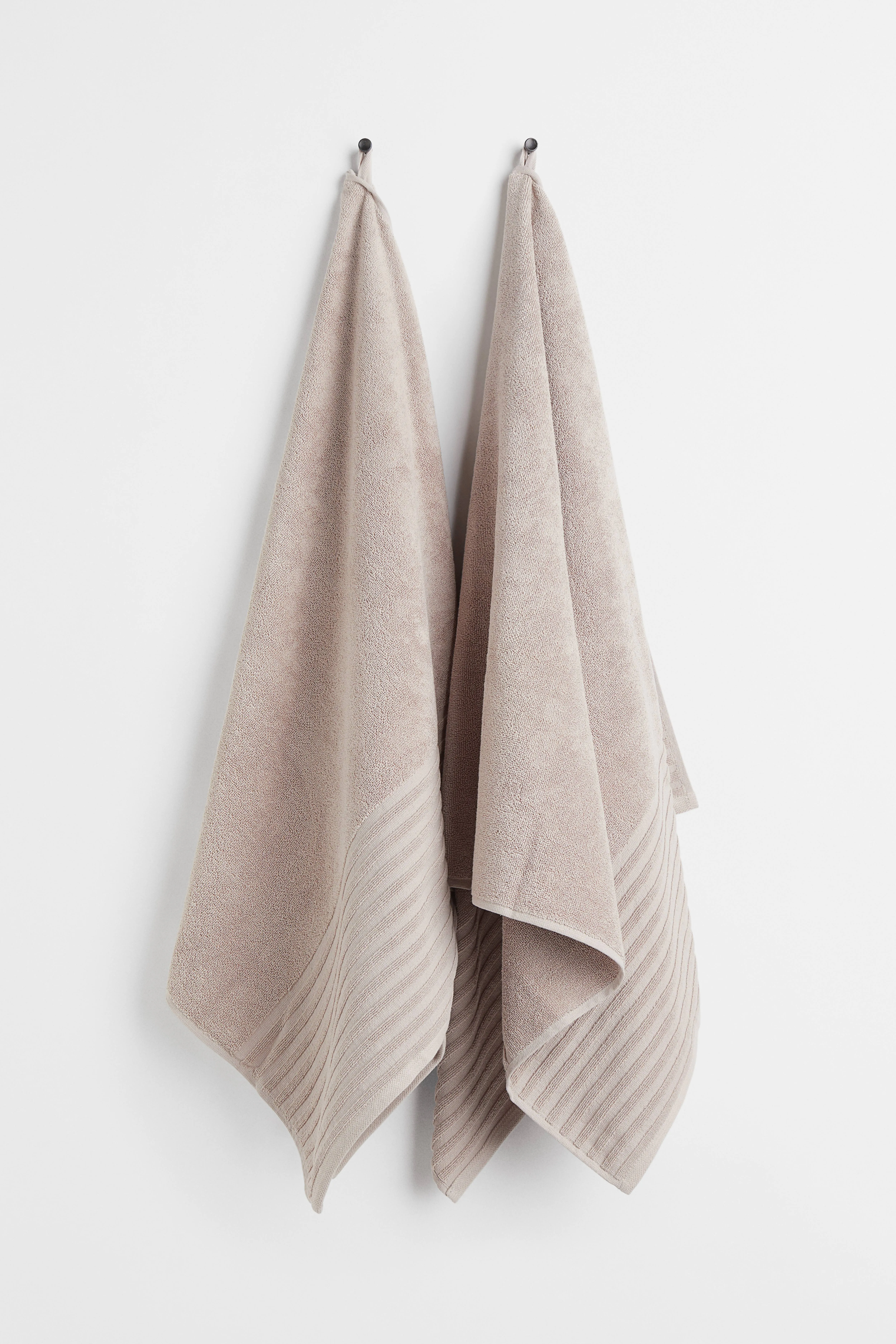 2-pack cotton bath towels - Greige - Home All | H&M GB