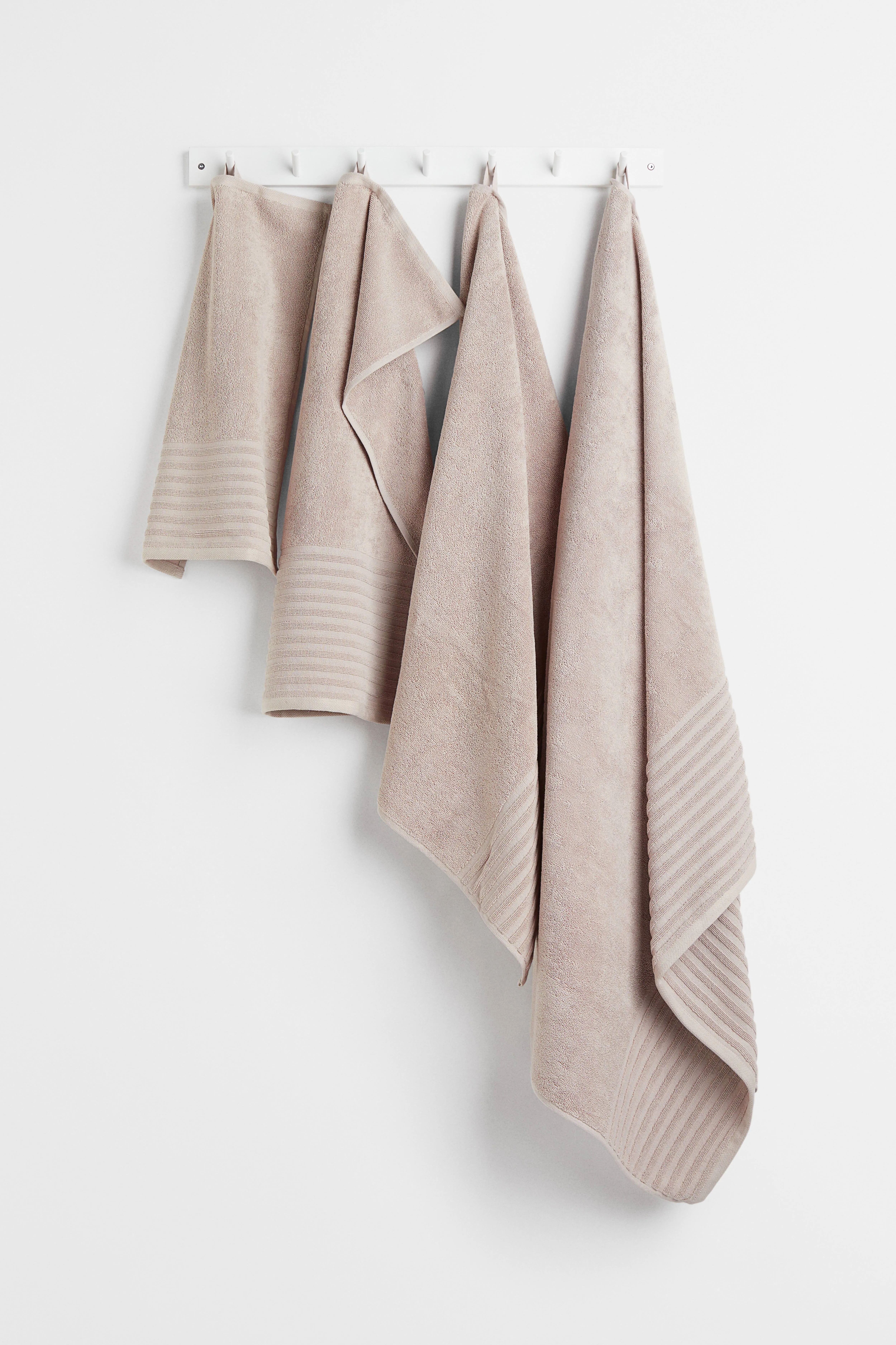 2-pack cotton bath towels - Greige - Home All | H&M GB