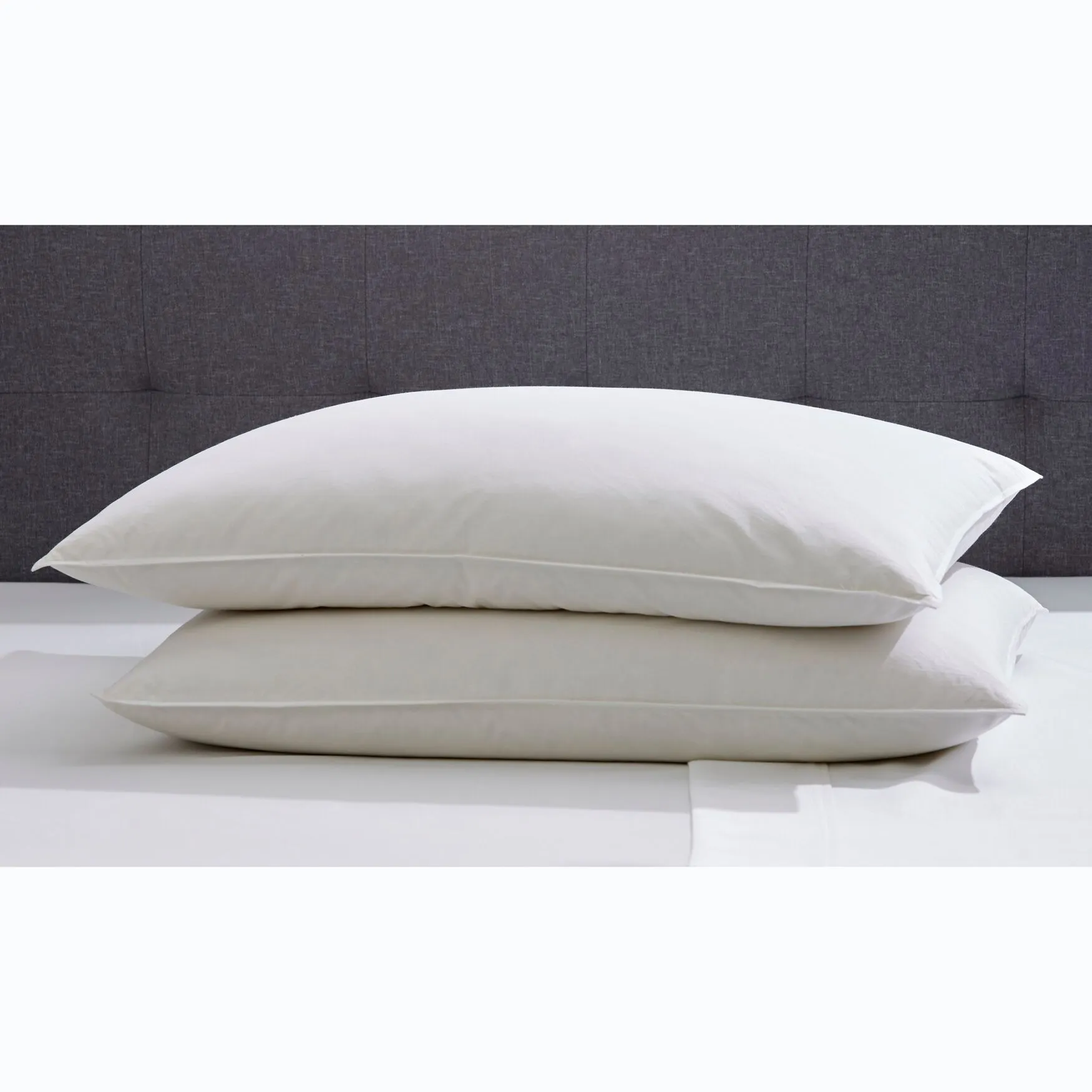 2-Pack Quilless Feather-Filled Pillows