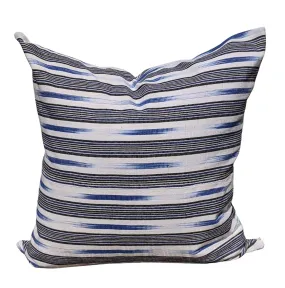 20 x 20 Blue, White, and Black Designer Throw Pillow Cover | Yeelen Textiles