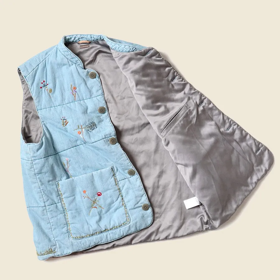 6oz Denim Quilt SAMU Vest (Cat Embroidery) - PRO