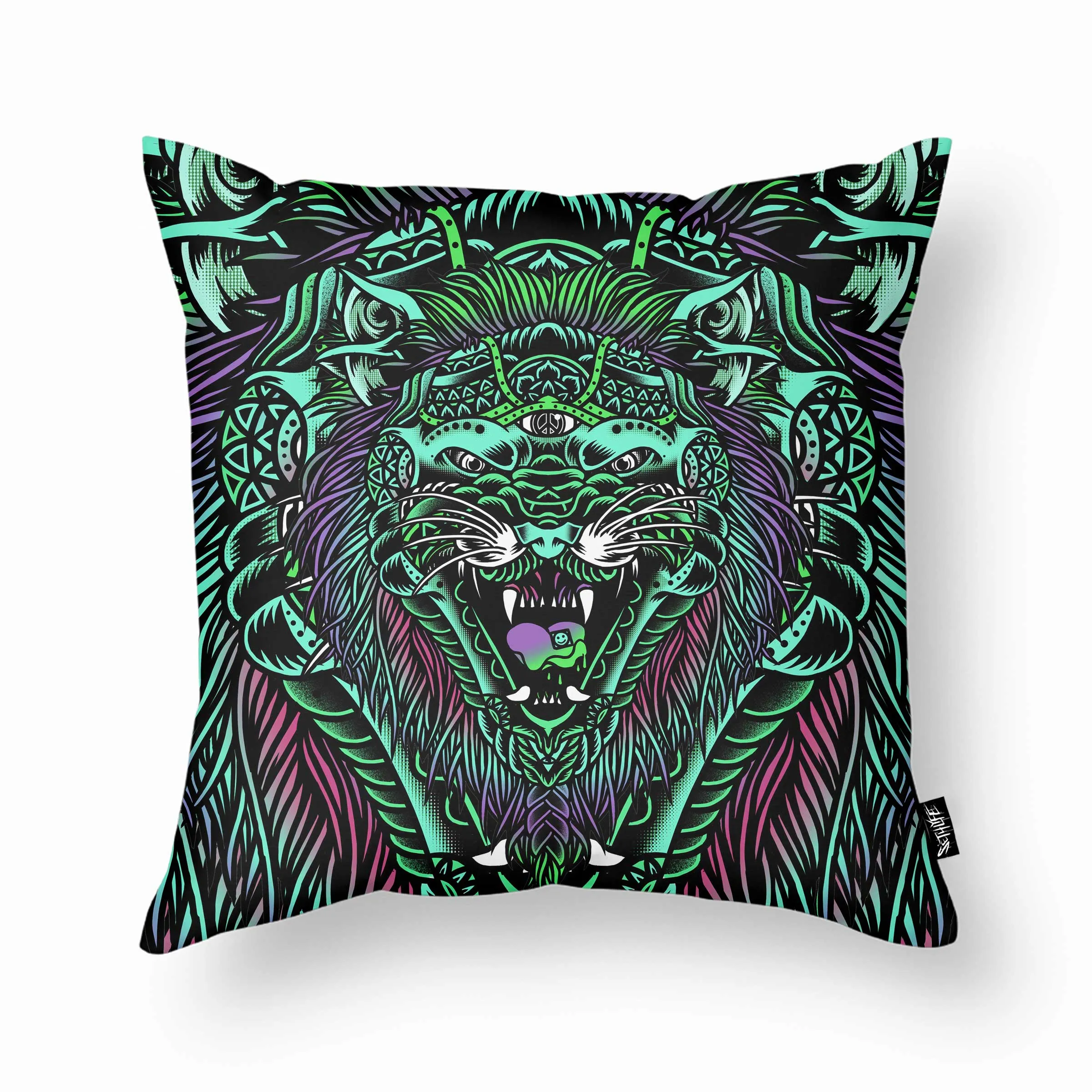 ACID TIGER THROW PILLOW