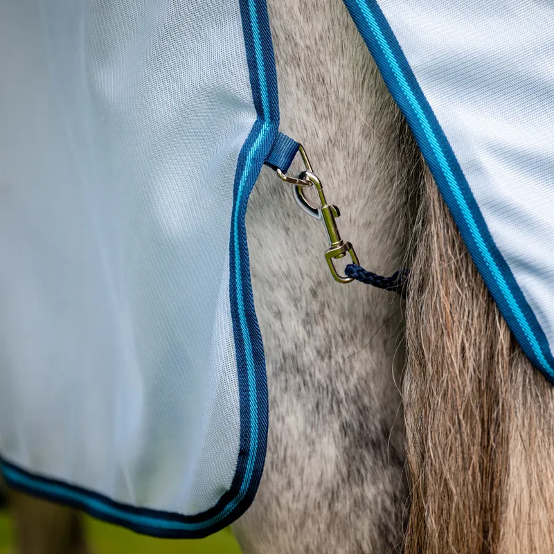 Amigo Bug Rug Detach-A-Neck Fly Sheet - Azure Blue/Navy/Electric Blue