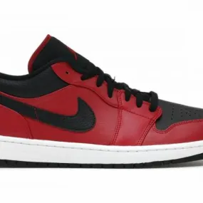 AUTHENTIC NIKE AIR JORDAN 1 Low 'Reverse Bred' Red Black...