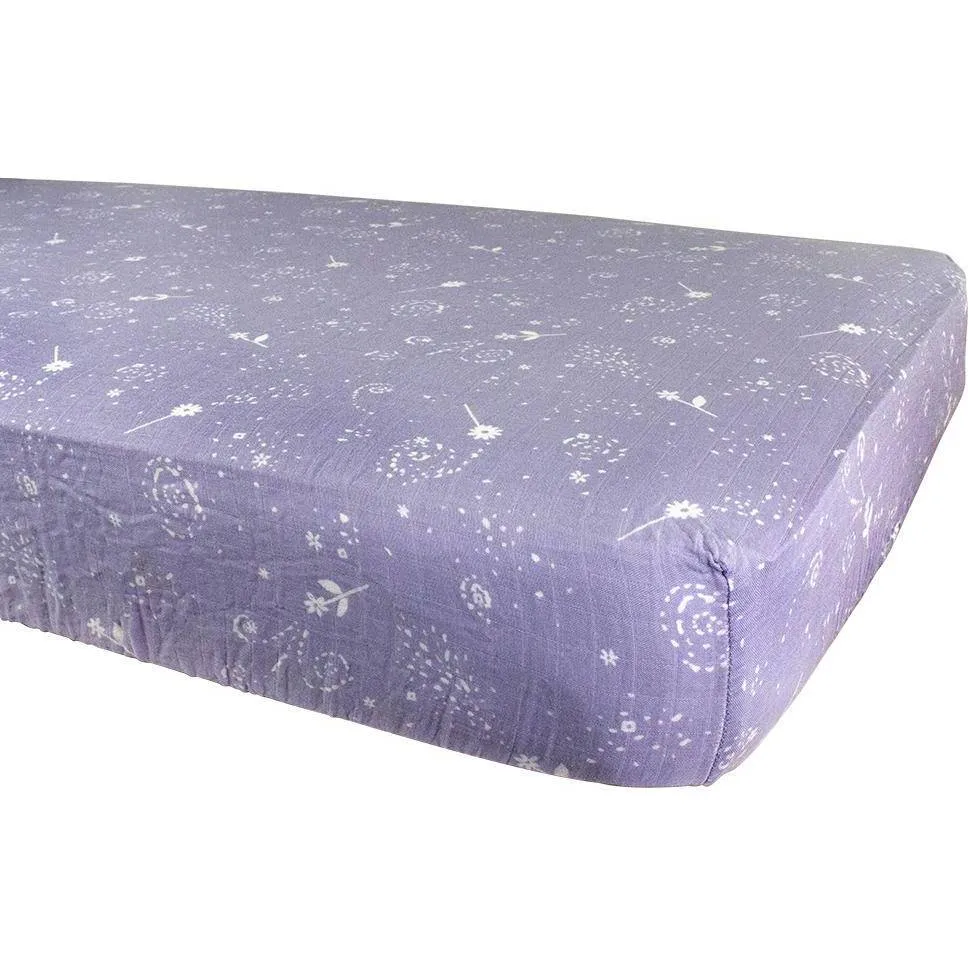 Bebe Au Lait Oh-So-Soft Bamboo Blend Muslin Crib Sheet, Fairy Dust