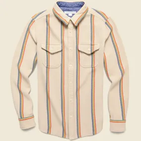 Blanket Shirt - Wheat Rainbow Stripe