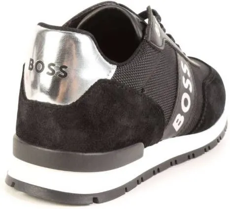 BOSS Kidswear logo-print lace-up sneakers Black