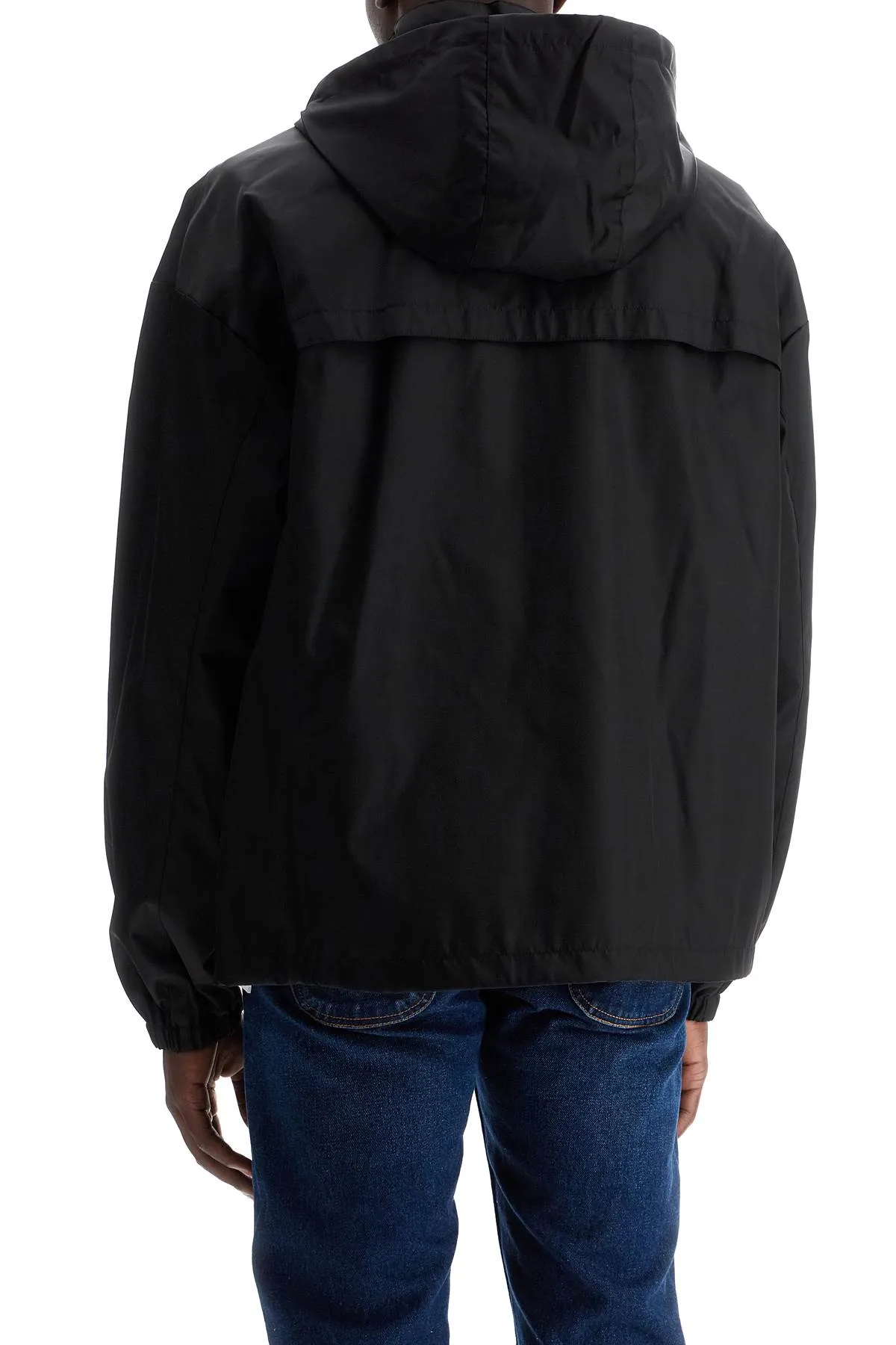 boxy windbreaker jacket with hood