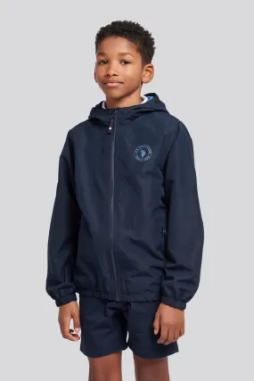 Boys Hooded Windbreaker in Dark Sapphire Navy