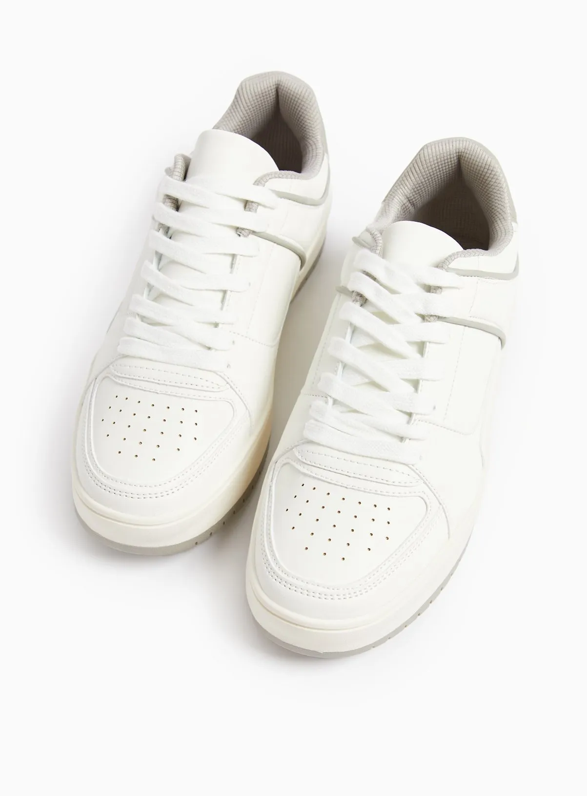 Buy White Contrast Lace Up Trainers 8 | Trainers | Tu