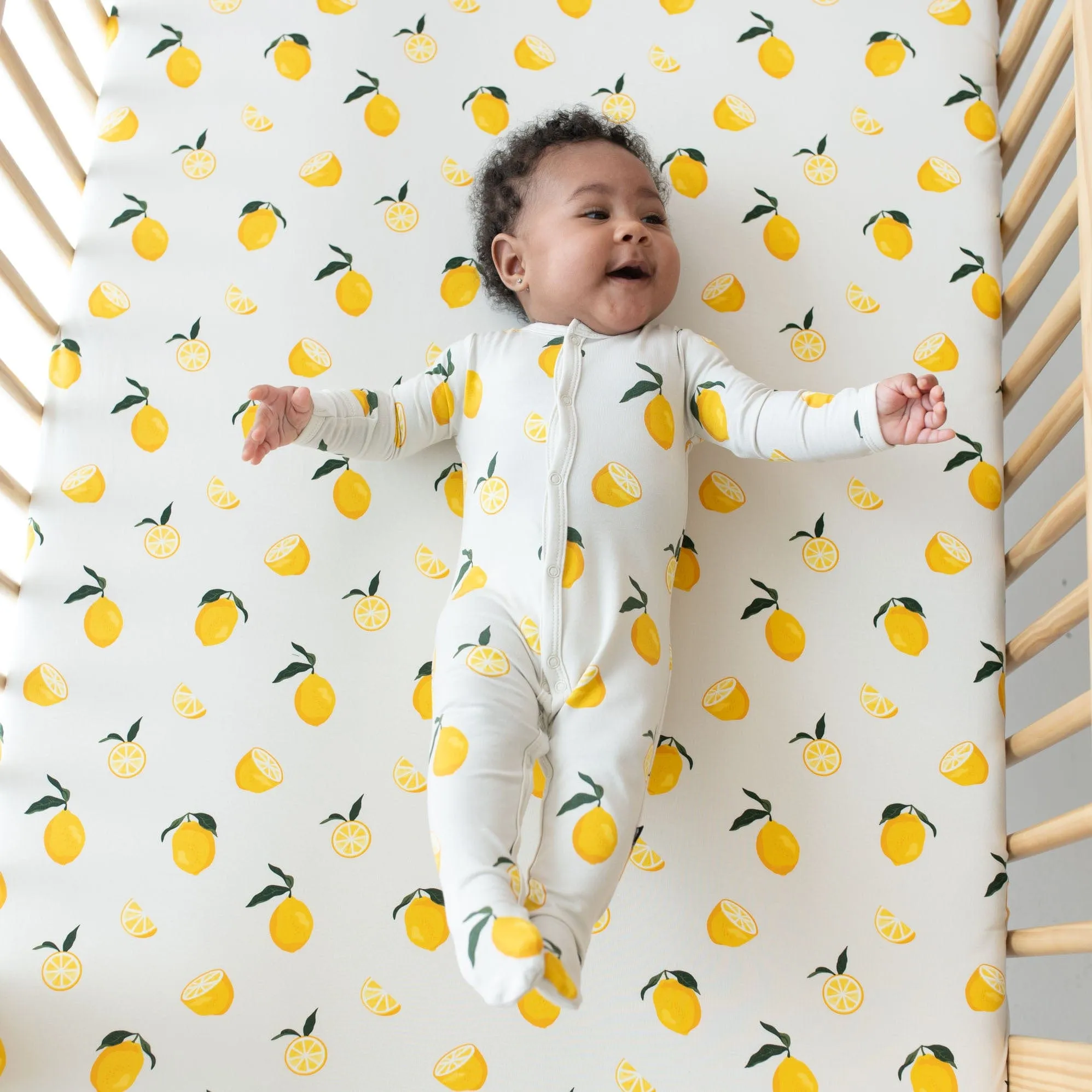 Crib Sheet in Lemon