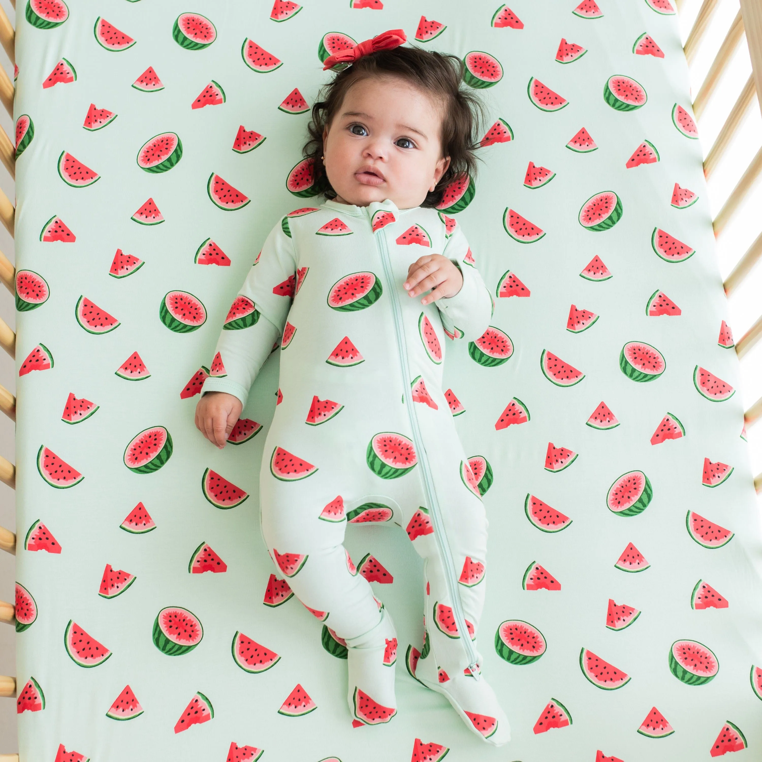 Crib Sheet in Watermelon