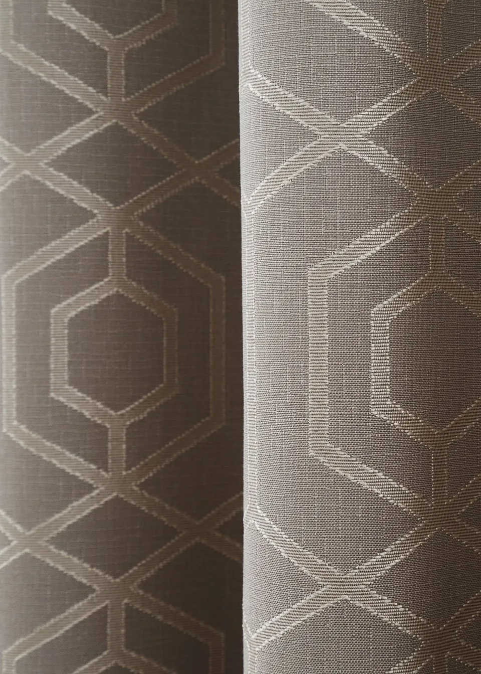 Curtina Camberwell Jacquard Stone Eyelet Curtains