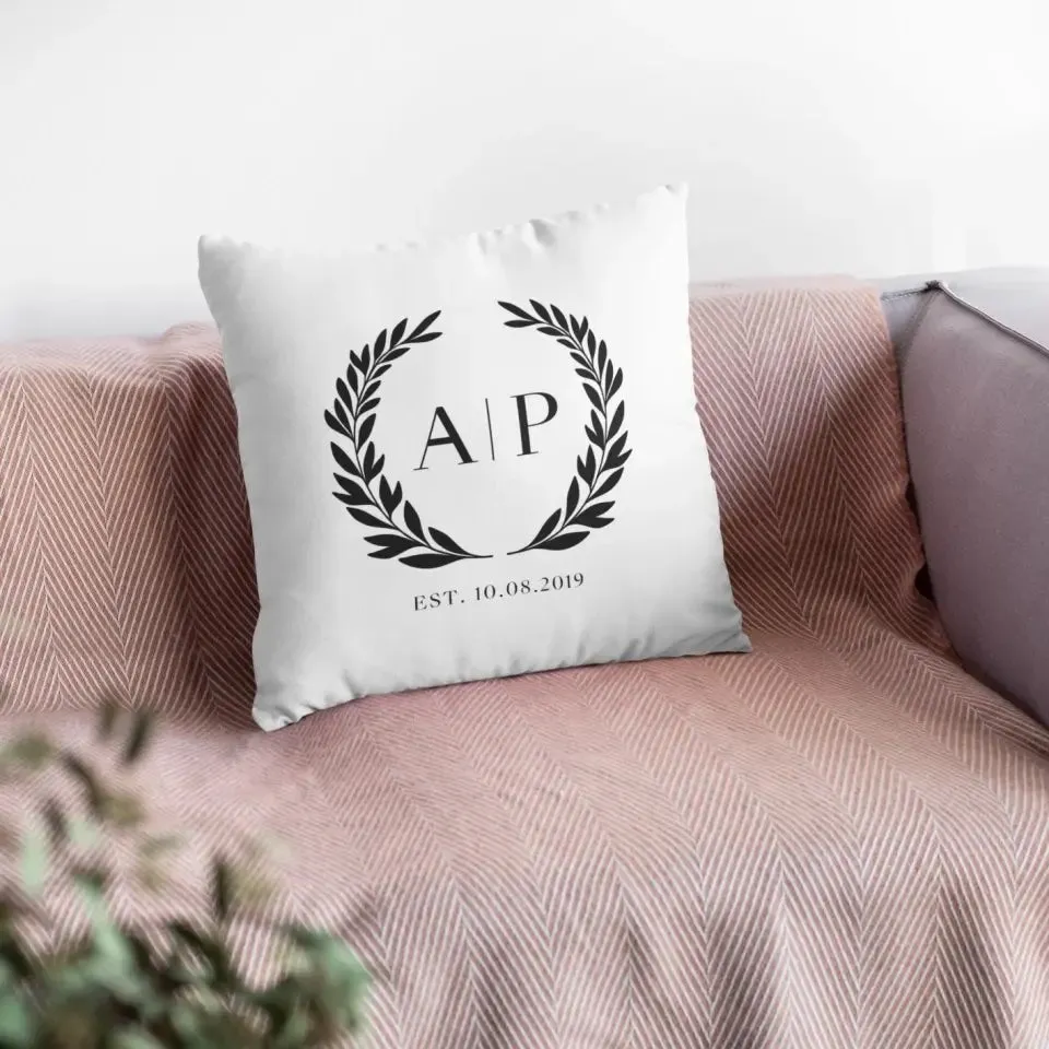 Custom Initials Pillow For Couples