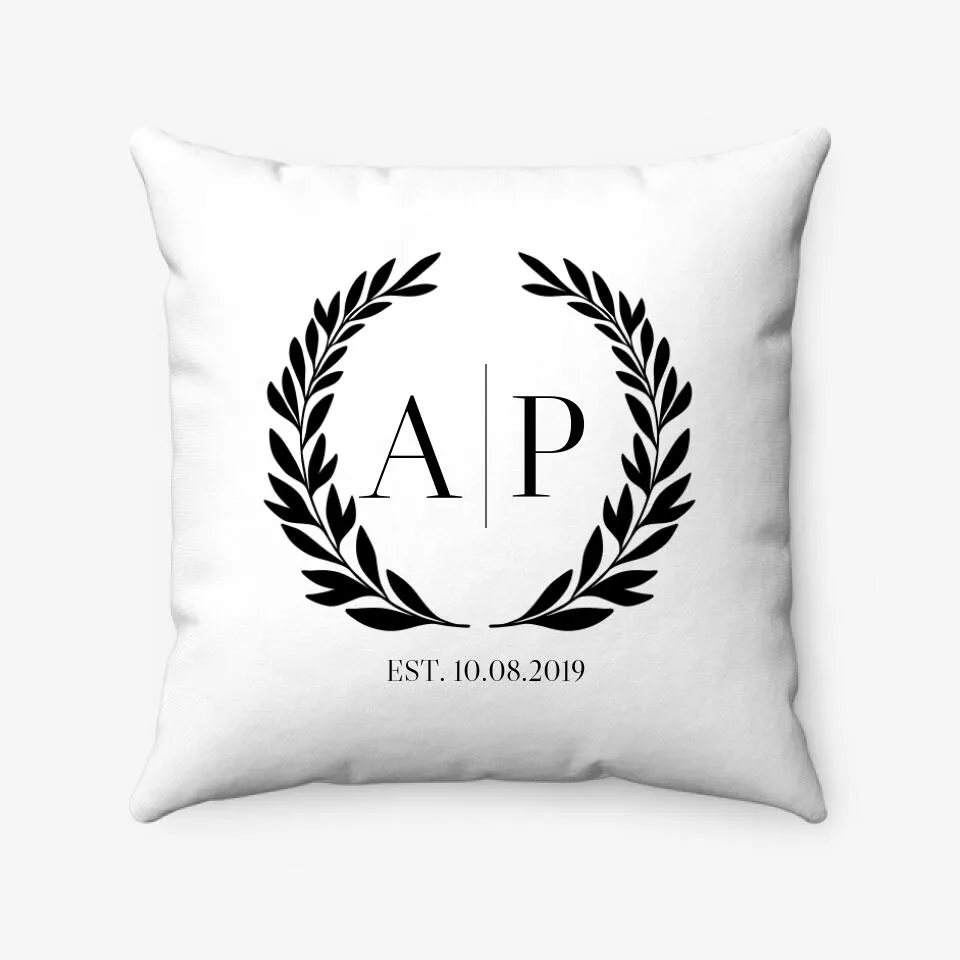 Custom Initials Pillow For Couples