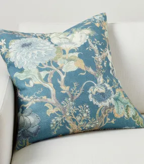 Dahlia Reversible Pillow Cover Blue Multi - 22x22 inches