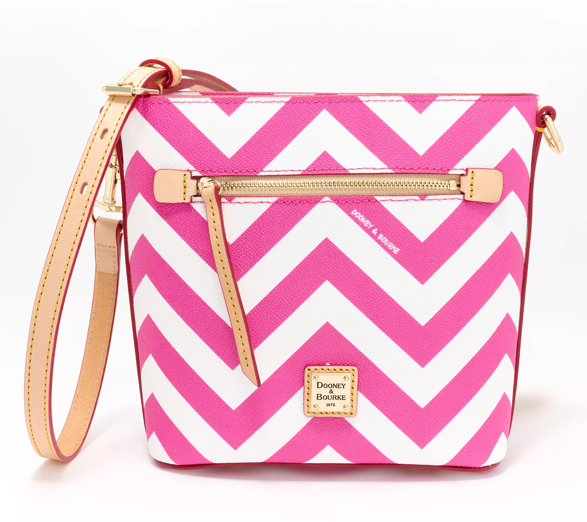 Dooney & Bourke Coated Cotton Chevron Small Zip Crossbody