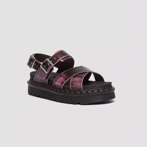 Dr. Martens Voss II Distressed Leather Platform Sandals | Pink - 31739192