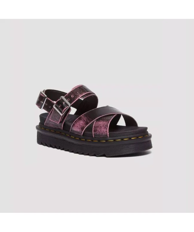 Dr. Martens Voss II Distressed Leather Platform Sandals | Pink - 31739192