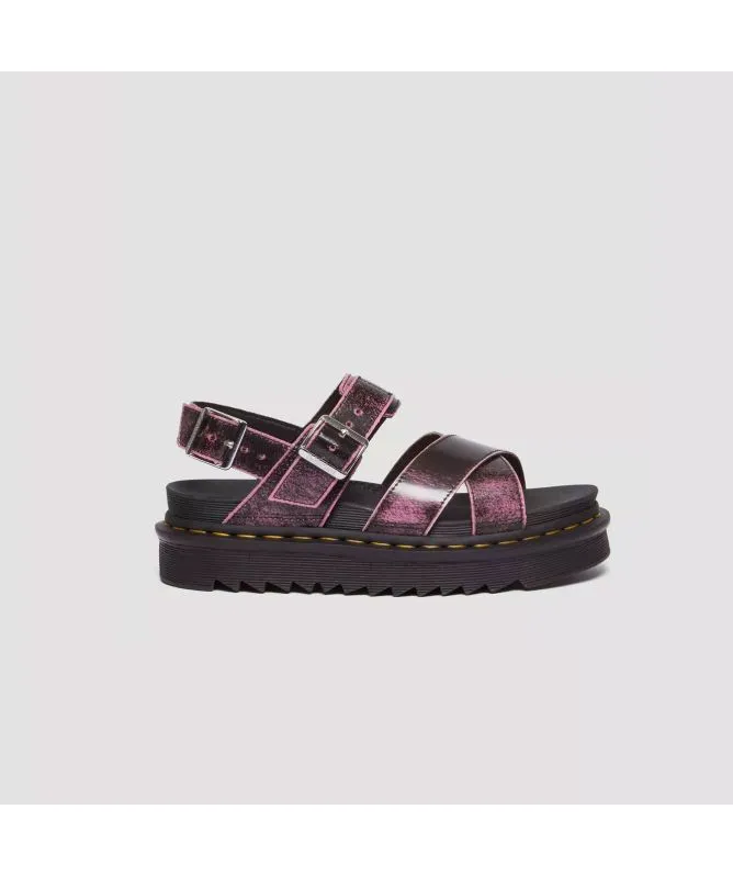 Dr. Martens Voss II Distressed Leather Platform Sandals | Pink - 31739192