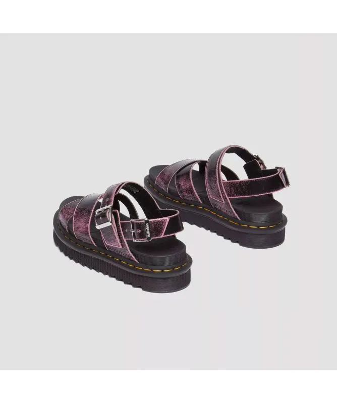 Dr. Martens Voss II Distressed Leather Platform Sandals | Pink - 31739192