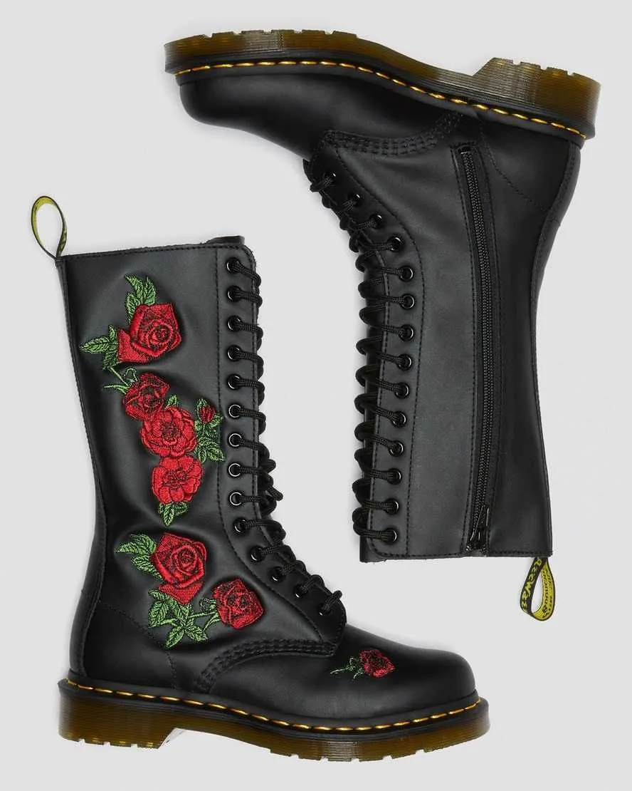 Dr Martens- 1914 Vonda Black Red Roses