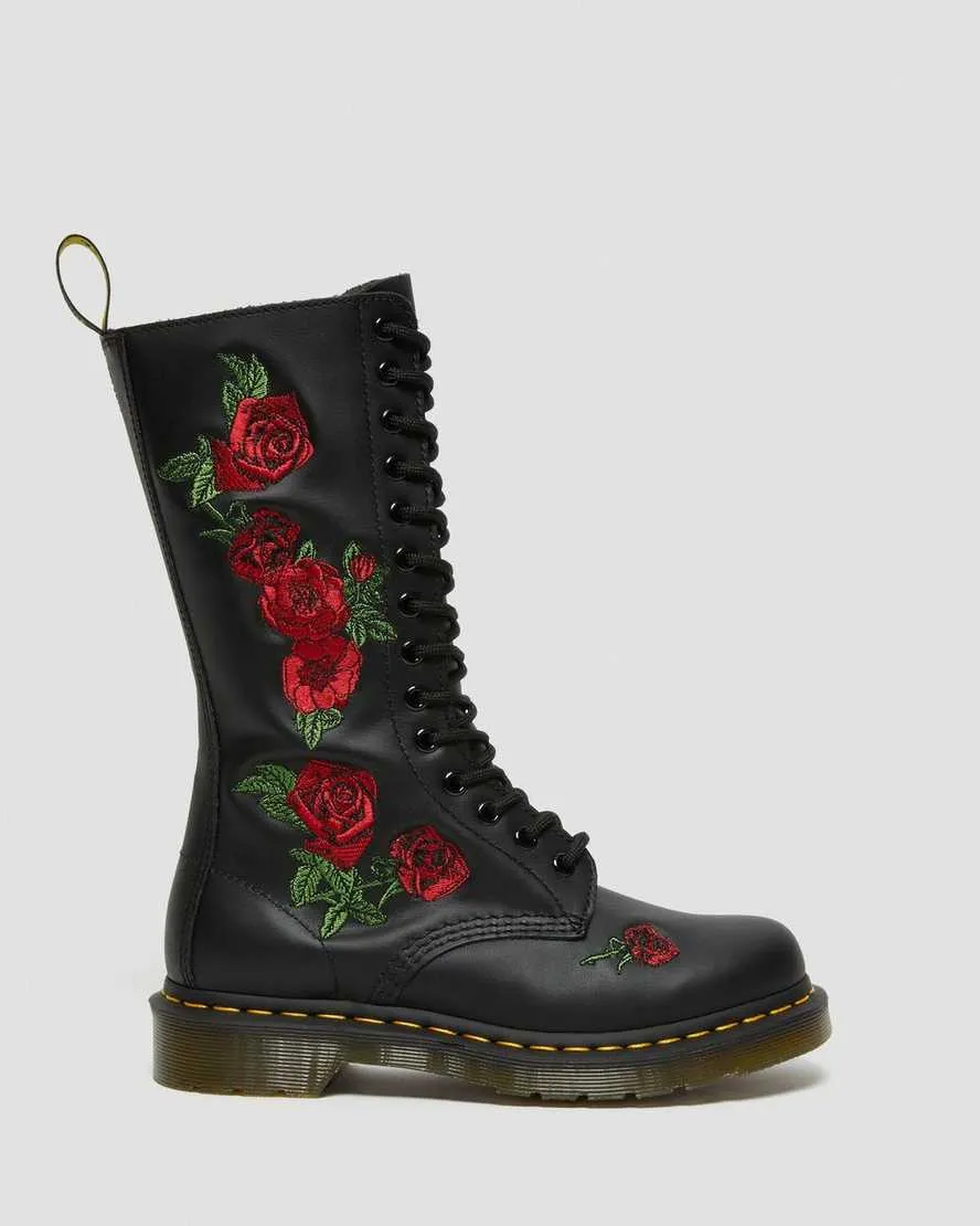 Dr Martens- 1914 Vonda Black Red Roses