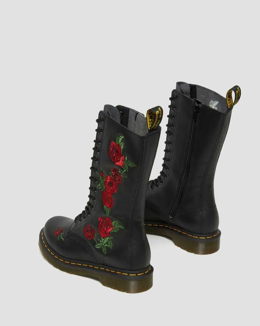 Dr Martens- 1914 Vonda Black Red Roses