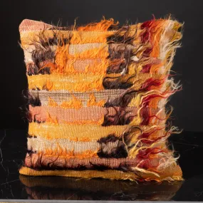 Earth and Orange Tulu Square Pillow