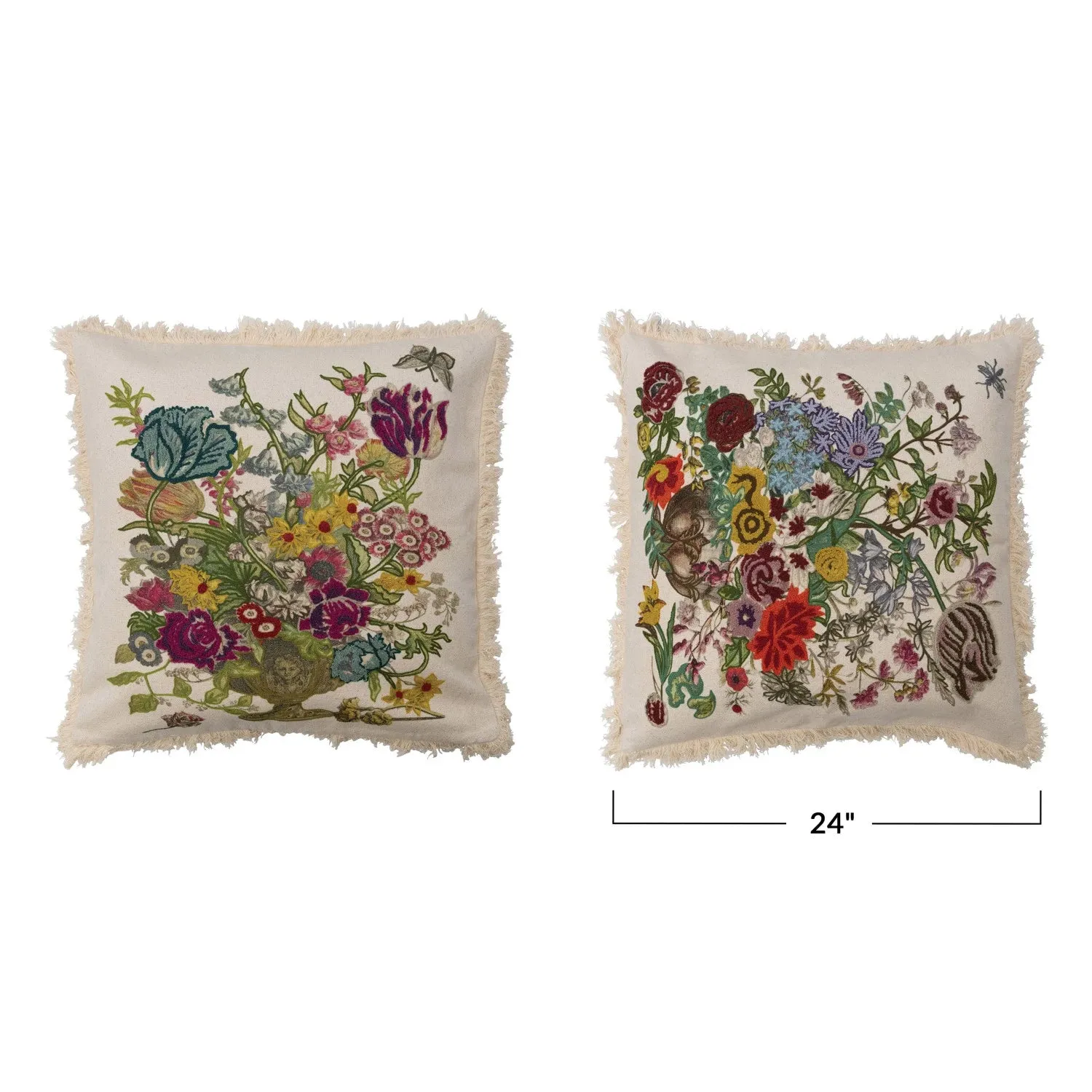 Embroidered Floral Pillows