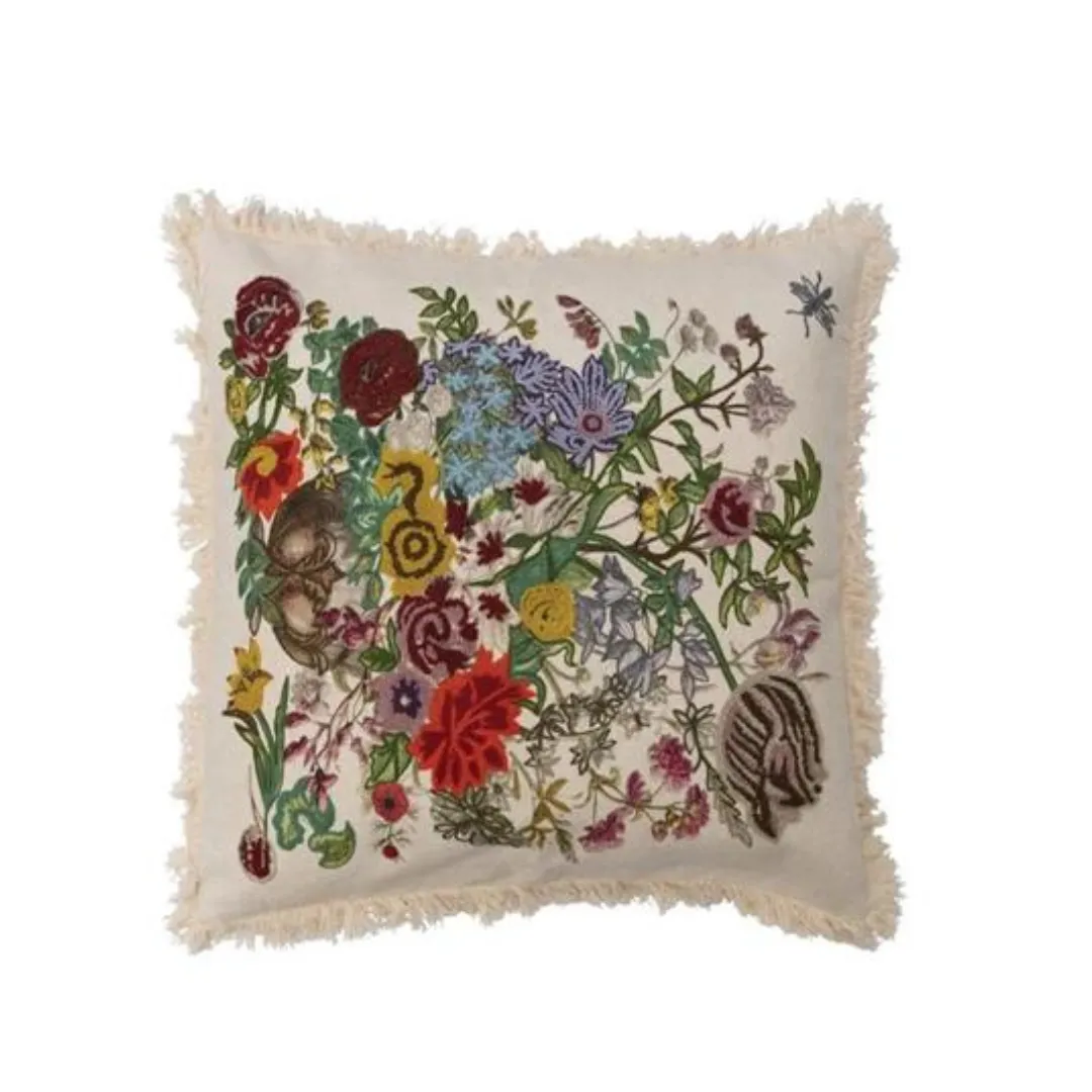 Embroidered Floral Pillows