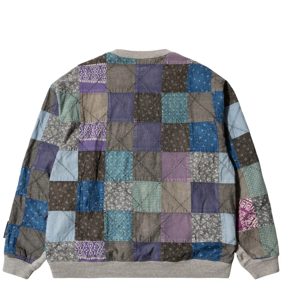 FLEECE KNIT X QUILT 2TONES BIG SWT Gray