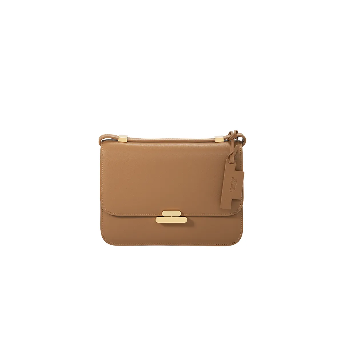 Future Classics   Small Flip Lock Crossbody Caramel