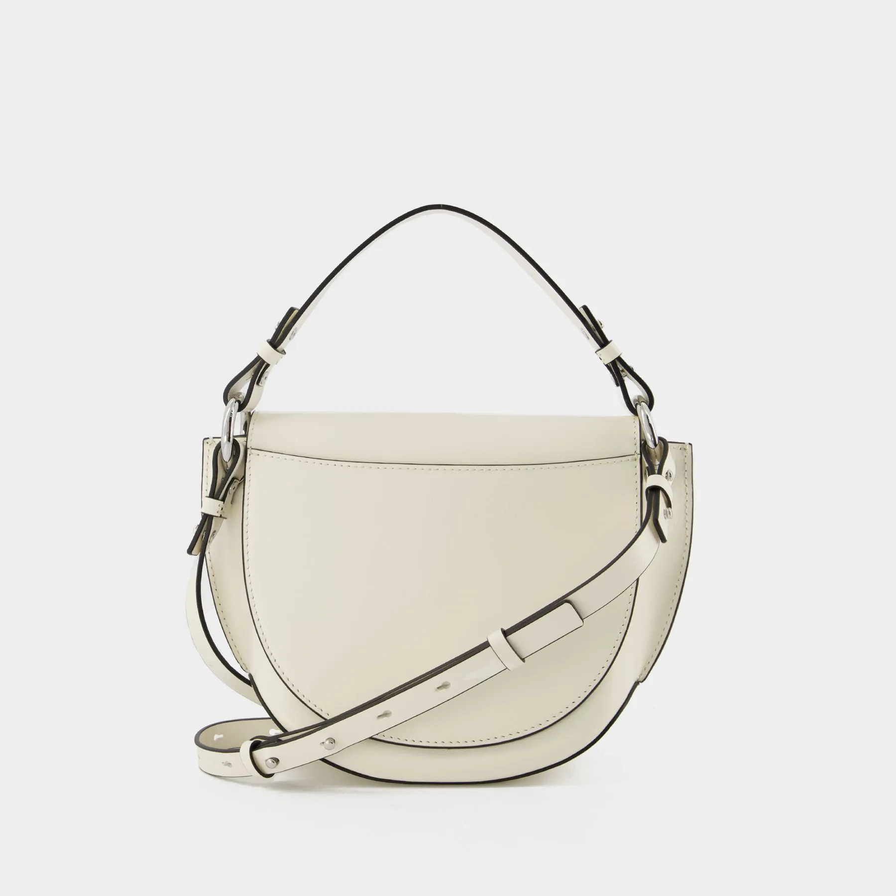 Ganni  Banner Saddle Crossbody - Ganni - Egret - Leather