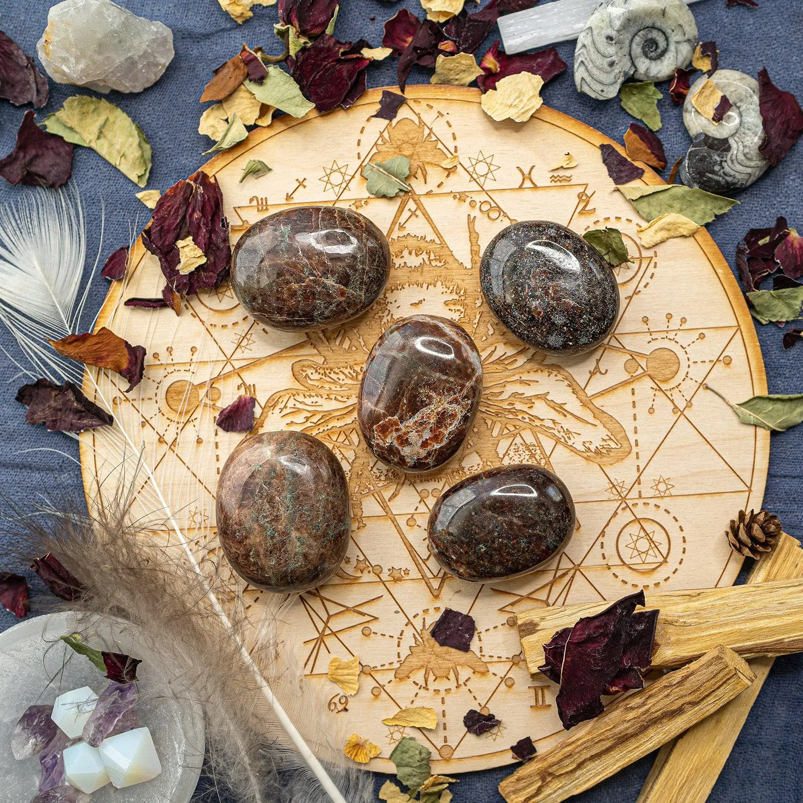 Garnet Pillow Palm Stones~ Reenergize and Align Chakras