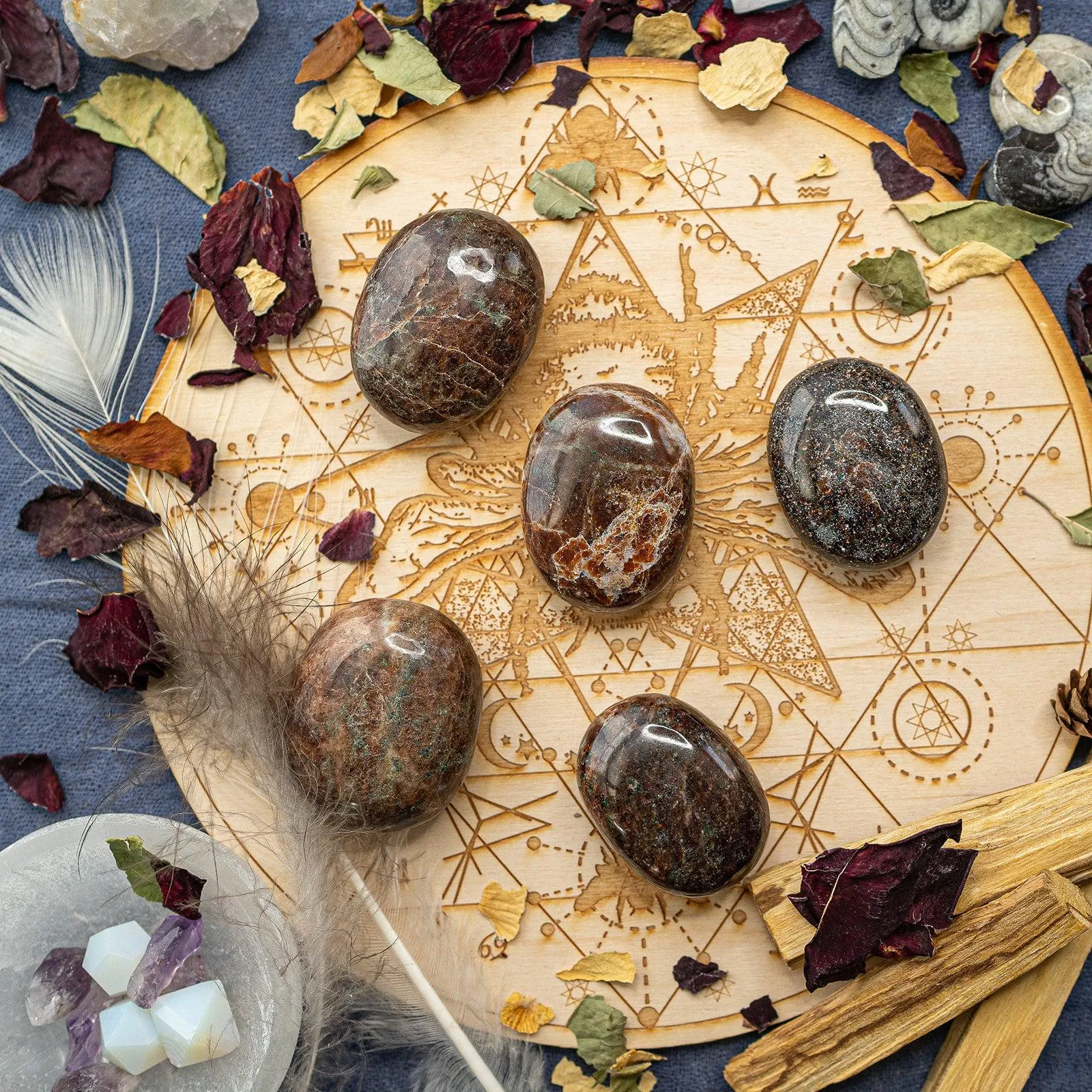 Garnet Pillow Palm Stones~ Reenergize and Align Chakras