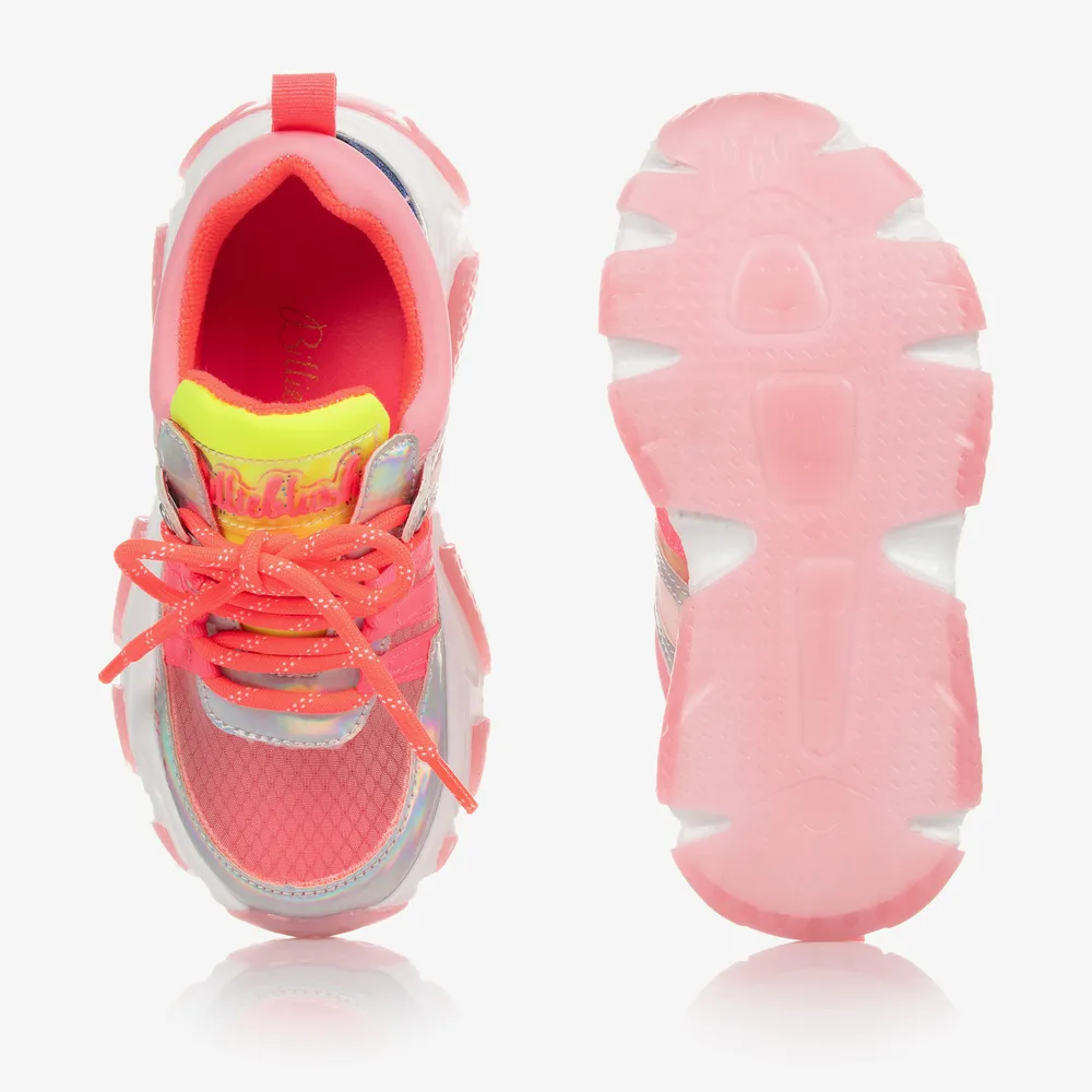 Girls Pink Logo Trainers