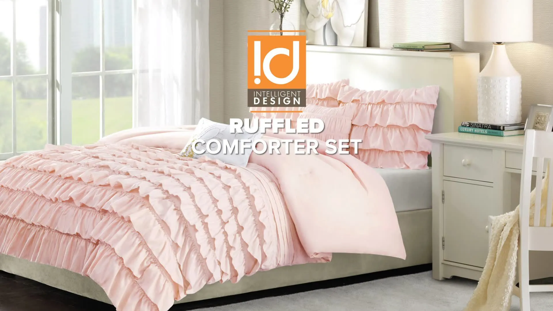 Intelligent Design Demi Ruffled Comforter Set with decorative pillows