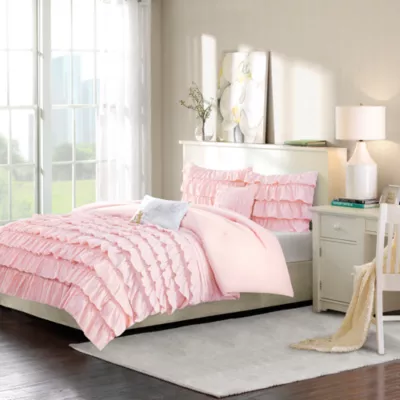 Intelligent Design Demi Ruffled Comforter Set with decorative pillows