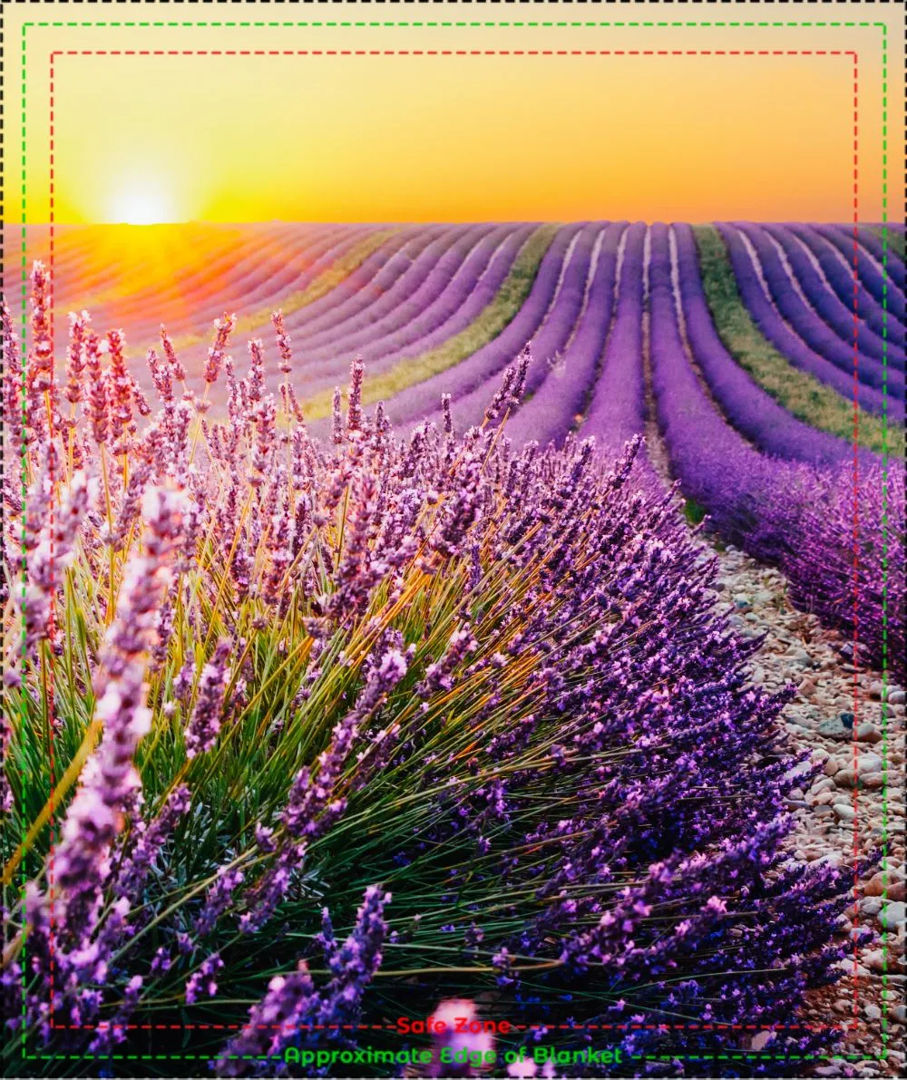 Lavender Field Sunset Blanket