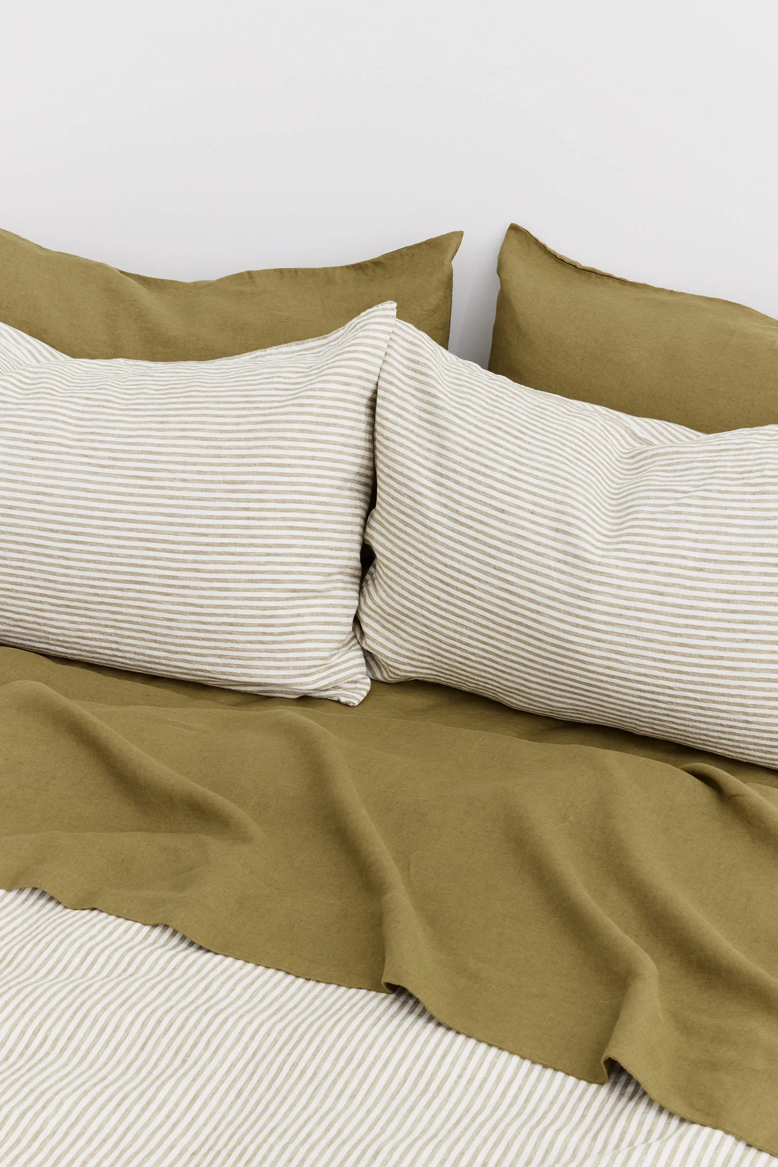 Linen Flat Sheet Olive