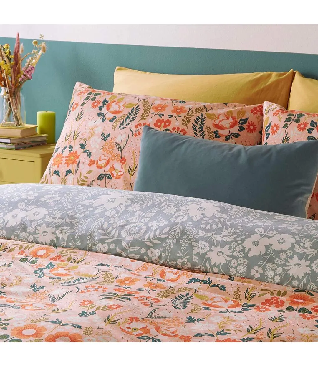 Lorelei floral duvet cover set blush Furn