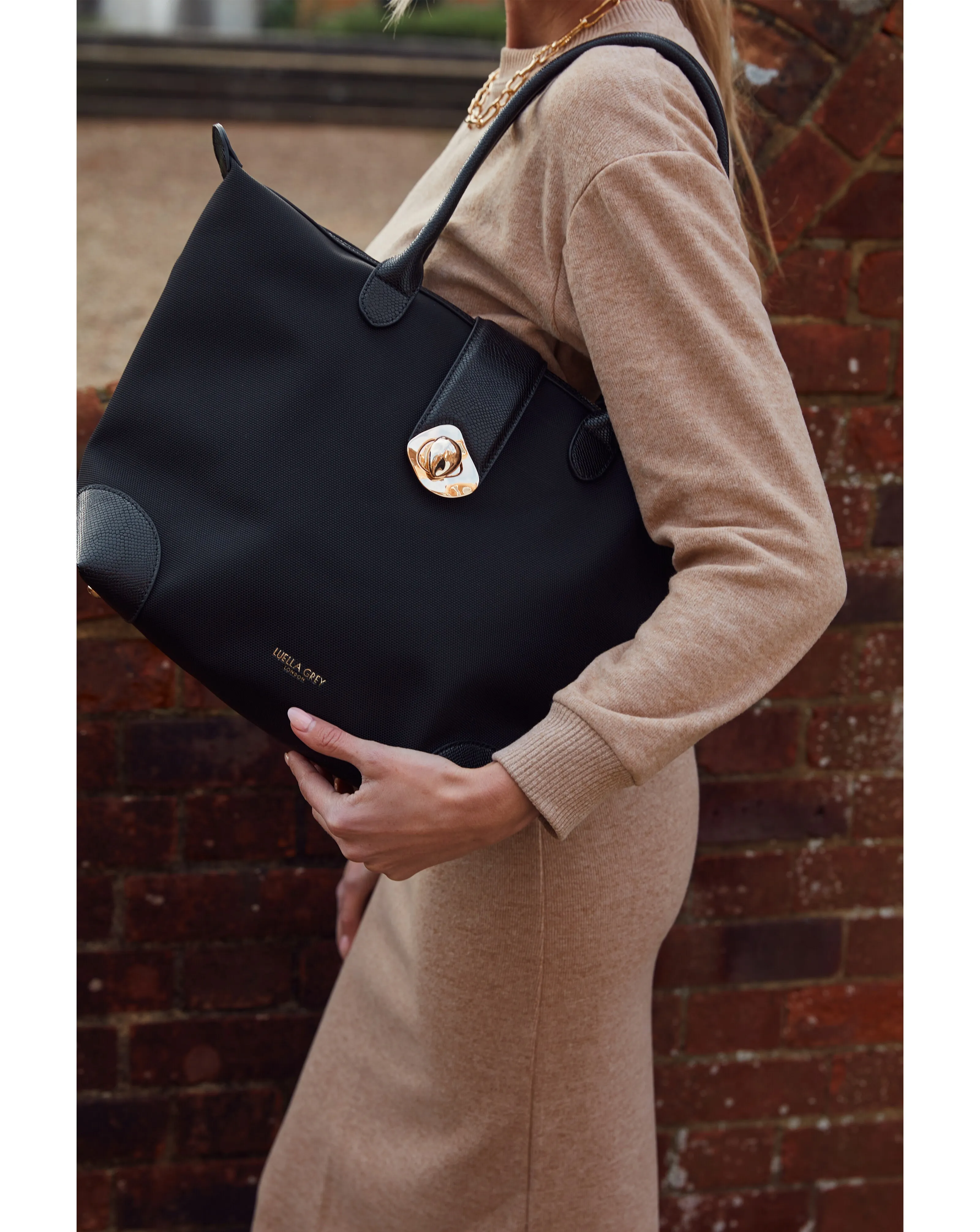 Luella Grey Lara Black Laptop Tote | Simply Be