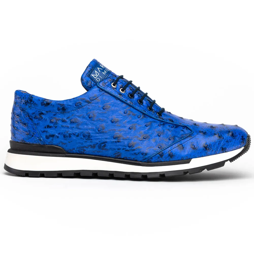 Marco Di Milano Scanno Ostrich Quill Sneakers Electric Blue