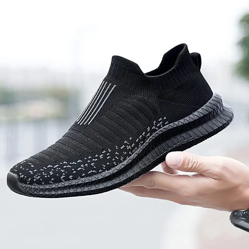 Men Breathable Running Shoes Outdoor Slip On Walking Sneakers