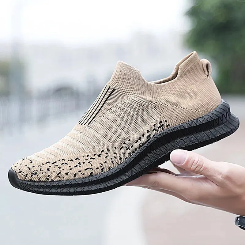 Men Breathable Running Shoes Outdoor Slip On Walking Sneakers