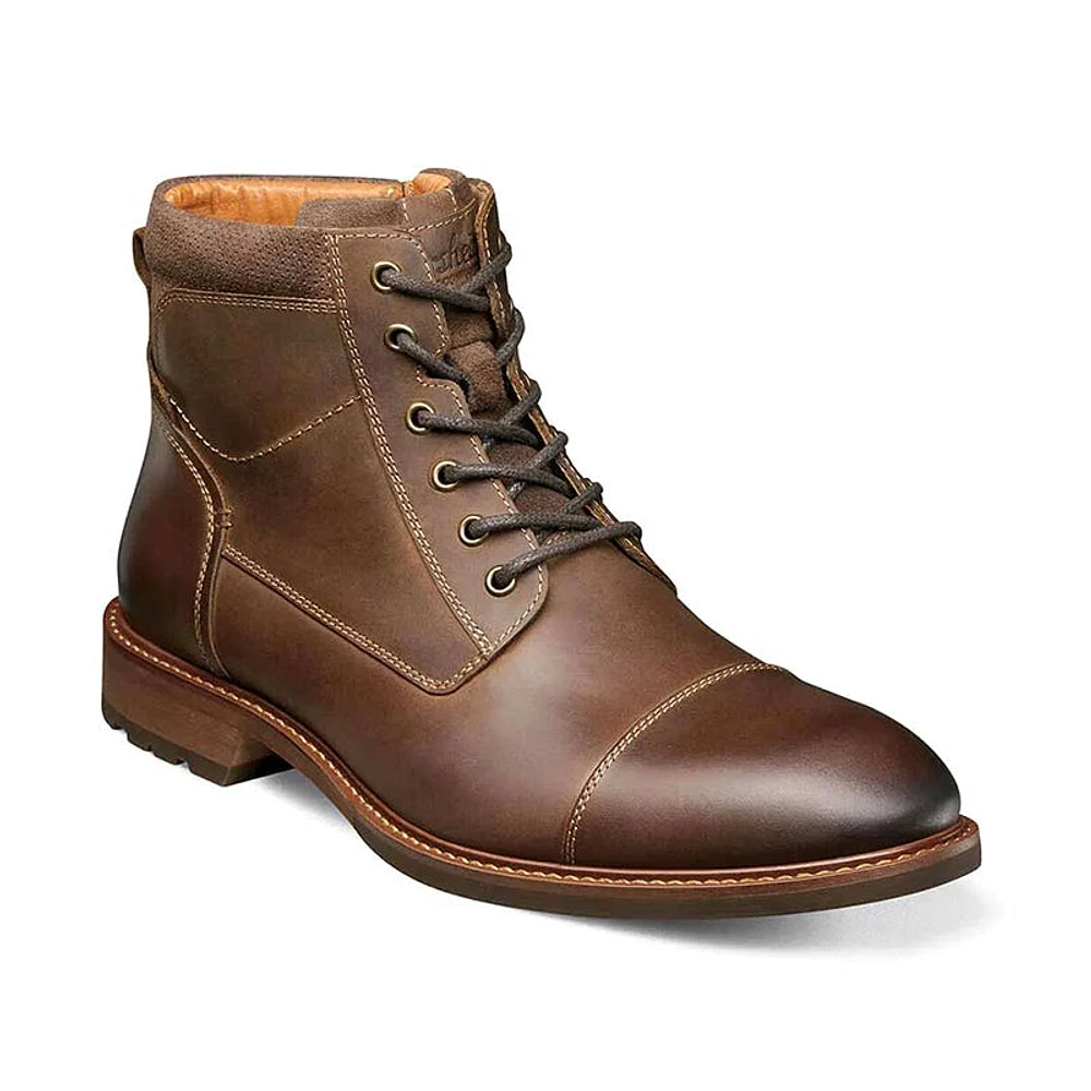 Men's Lodge Cap Toe Lace Up Boot Brown