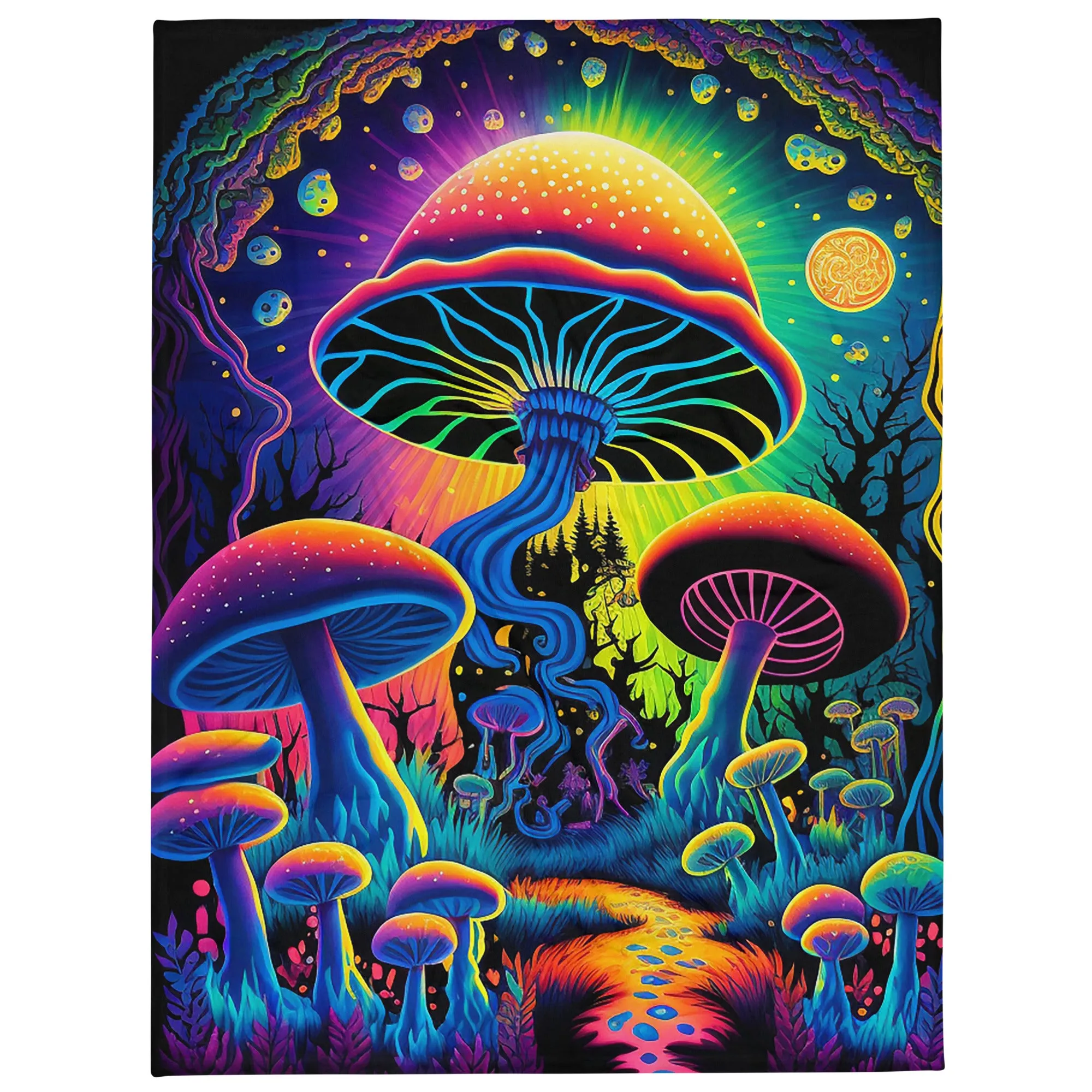 Mushroom Land Throw Blanket